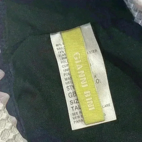 ✨Gianni Bini Leopard print swim halter top with black trim size large - Picture 6 of 6